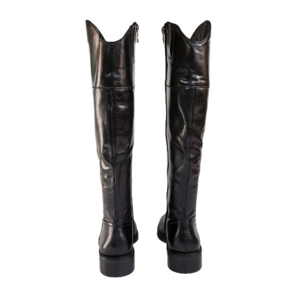 VINCE CAMUTO Alfella Knee High Riding Boot Black Leather Side Zip Women's 7 - Picture 4 of 8